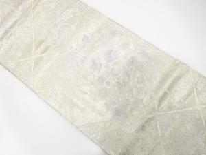 アンティーク　格子に花車模様織り出し袋帯（材料）